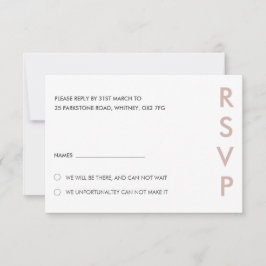Minimalistische bruiloft RSVP Kaarten