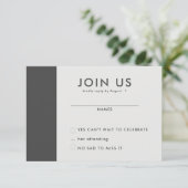 Minimalistische bruiloft RSVP Kaarten (Staand voorkant)