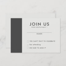 Minimalistische bruiloft RSVP Kaarten