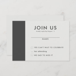Minimalistische bruiloft RSVP Kaarten