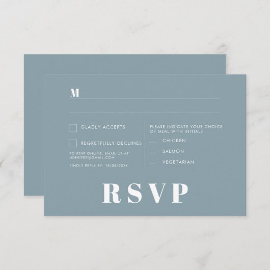 Minimalistische bruiloft RSVP Kaarten (Voorkant / Achterkant)