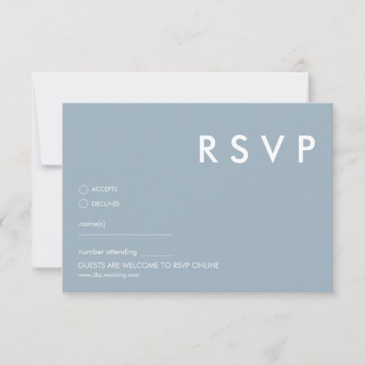 Minimalistische bruiloft RSVP Kaarten (Voorkant)
