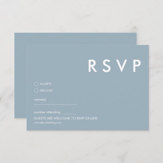 Minimalistische bruiloft RSVP Kaarten (Voorkant / Achterkant)