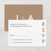 Minimalistische bruiloft RSVP Kaarten (Voorkant / Achterkant)