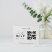 Minimalistische bruiloft RSVP met QR-code Informatiekaartje (Staand voorkant)