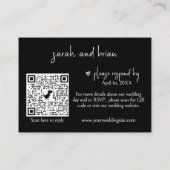 Minimalistische bruiloft RSVP QR Code Enclosure Ka Informatiekaartje (Achterkant)