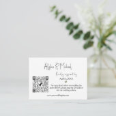 Minimalistische bruiloft RSVP QR Code Enclosure Ka Informatiekaartje (Staand voorkant)
