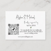 Minimalistische bruiloft RSVP QR Code Enclosure Ka Informatiekaartje (Voorkant)