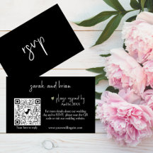 Minimalistische bruiloft RSVP QR Code Enclosure Ka