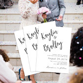 Minimalistische bruiloft samen met ouders kaart