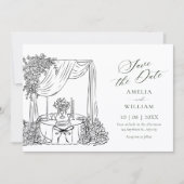Minimalistische bruiloft save the date (Voorkant)