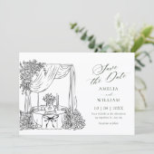 Minimalistische bruiloft save the date (Staand voorkant)