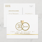 minimalistische bruiloft SAVE THE DATE Aankondigingskaart (Voorkant / Achterkant)