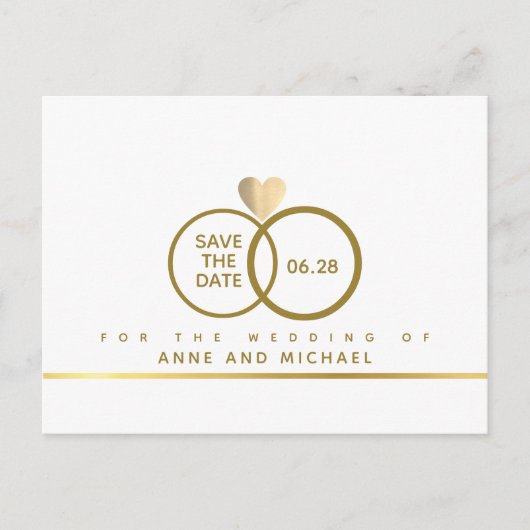 minimalistische bruiloft SAVE THE DATE Aankondigingskaart (Voorkant)