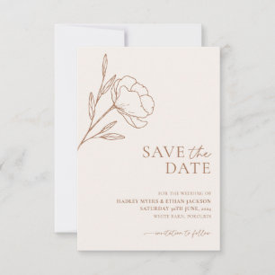 Minimalistische bruiloft Save the Date Botanical