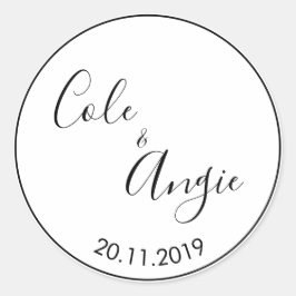 Minimalistische bruiloft Sticker met dunne lijn ra