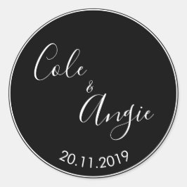 Minimalistische bruiloft Sticker met dunne lijn ra