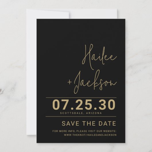 Minimalistische bruiloft Stijlvol Clean Simple Bol Save The Date (Voorkant)
