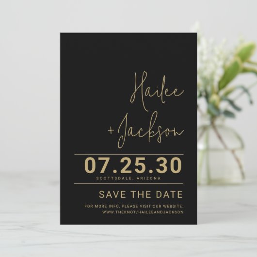 Minimalistische bruiloft Stijlvol Clean Simple Bol Save The Date (Staand voorkant)