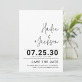 Minimalistische bruiloft Stijlvol Clean Simple Bol Save The Date (Staand voorkant)