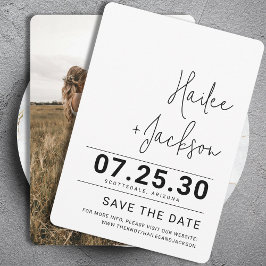 Minimalistische bruiloft Stijlvol Clean Simple Bol Save The Date