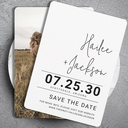 Minimalistische bruiloft Stijlvol Clean Simple Bol Save The Date