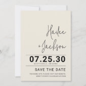 Minimalistische bruiloft Stijlvol Clean Simple Bol Save The Date (Voorkant)
