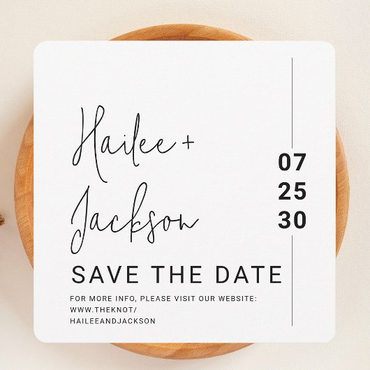 Minimalistische bruiloft Stijlvol Schoon Eenvoudig Save The Date