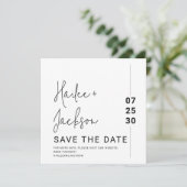 Minimalistische bruiloft Stijlvol Schoon Eenvoudig Save The Date (Staand voorkant)