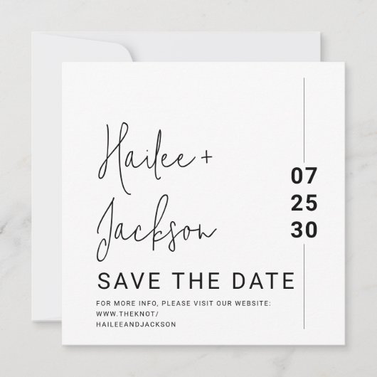 Minimalistische bruiloft Stijlvol Schoon Eenvoudig Save The Date (Voorkant)
