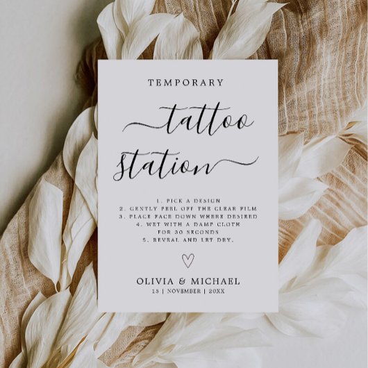 Minimalistische bruiloft Tijdelijk Tattoo Stations Kaart