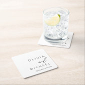 Minimalistische bruiloft typografie Elegant Kartonnen Onderzetters (Insitu)