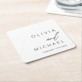 Minimalistische bruiloft typografie Elegant Kartonnen Onderzetters (Schuin)