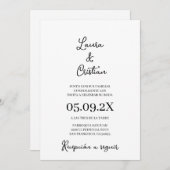 Minimalistische bruiloft uitnodiging in het Spaans (Voorkant / Achterkant)