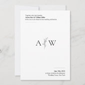 Minimalistische bruiloft uitnodiging met botanisch (Voorkant)