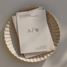 Minimalistische bruiloft uitnodiging met botanisch