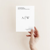 Minimalistische bruiloft uitnodiging met botanisch