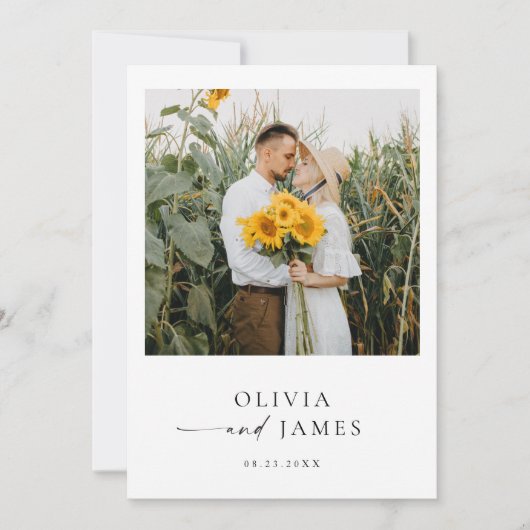 Minimalistische bruiloft uitnodiging, moderne brui kaart (Voorkant)