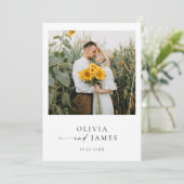 Minimalistische bruiloft uitnodiging, moderne brui kaart (Staand voorkant)