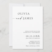 Minimalistische bruiloft uitnodiging, moderne brui kaart (Achterkant)