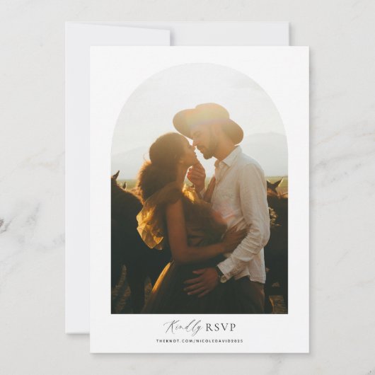 Minimalistische bruiloft uitnodiging Sjabloon met (Achterkant)