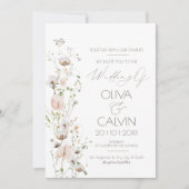 Minimalistische bruiloft uitnodiging Sjabloon Wild (Voorkant)