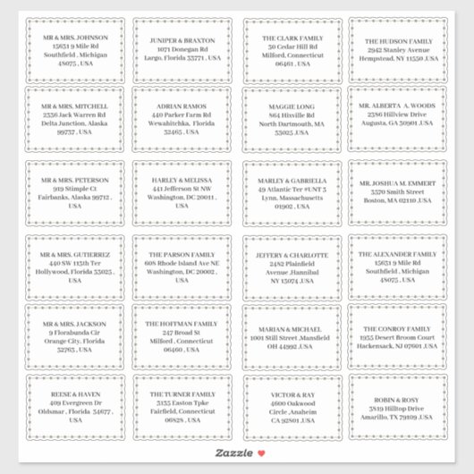 Minimalistische bruiloft uitnodigingsadres Sticker (Vel)