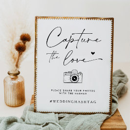 Minimalistische bruiloft Vang het Liefde Foto Teke Poster