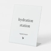 Minimalistische bruiloft verpleegster hydratatie s reclamebord met voetstuk (Voorkant)