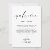 Minimalistische bruiloft welkom gast dank u kaart