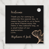 Minimalistische bruiloft welkom geschenk tas bedankjes labels (Achterkant)