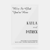 Minimalistische bruiloft welkom moderne bruiloft i acryl bord (Voorkant)