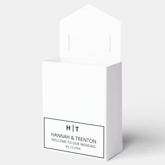Minimalistische bruiloft welkom moderne bruiloft p bedankdoosjes (Geopend)