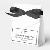 Minimalistische bruiloft welkom moderne bruiloft p bedankdoosjes (Voorkant Zijde)